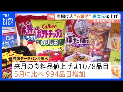 6月の食料品値上げ1000品目超　材料、容器、ガス代… 唐揚げ店は“五重苦”に「異次元の世界に突入した」　中東情勢が直… サムネイル