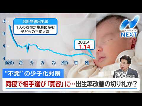 【日経解説】“不発”の少子化対策 同棲で相手選び「寛容」に…出生率改善の切り札か？【NIKKEI NEWS NEXT】 サムネイル