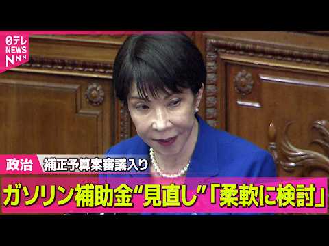 【政治】補正予算案審議入り　ガソリン補助金“見直し”について高市首相「柔軟に検討」 ──政治ニュースまとめ （日テレN… サムネイル