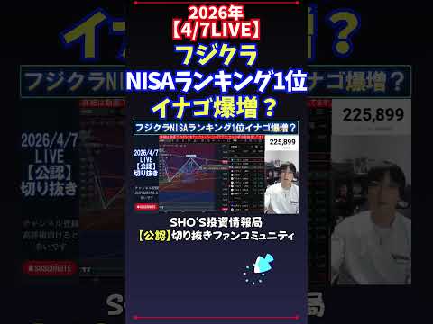 【4/7LIVE】フジクラNISAランキング1位イナゴ爆増？ 日経平均株価 投資 サムネイル