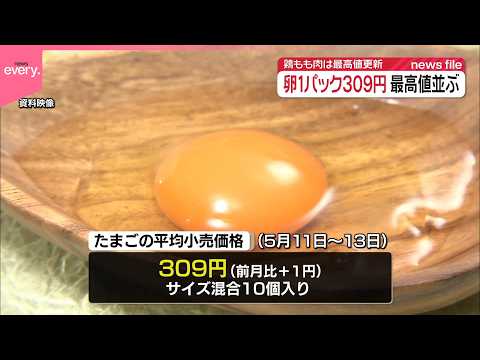 【タマゴ】1パック309円…過去最高値に並ぶ サムネイル