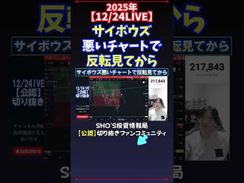 【12/24LIVE】サイボウズ悪いチャートで反転見てから 日経平均株価 投資