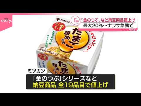 【ミツカン】納豆商品を6月1日から最大20％値上げ｢金のつぶ｣など  ナフサ急騰など影響 サムネイル