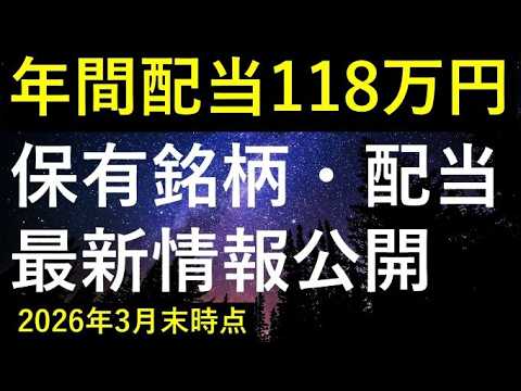 【暴落で113万円購入】2026年3月末時点の保有銘柄・配当最新状況