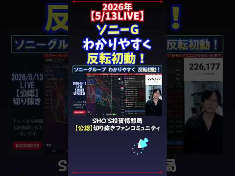 【5/13LIVE】ソニーGわかりやすく反転初動！ 日経平均株価 投資 サムネイル