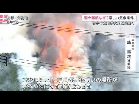 住民を苦しめる“煙”　取材中には空から降灰も　岩手・大槌町の山林火災【サタデーステーション】(2026年4月25日) サムネイル