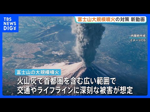 富士山の大規模噴火で交通やライフラインに深刻な被害も…備蓄の重要性を訴える最新の対策動画を公開｜TBS NEWS DIG