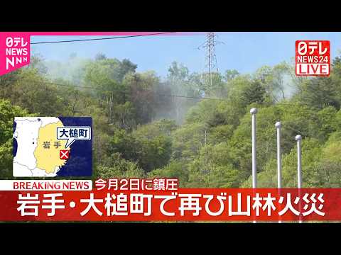 【速報】岩手・大槌町で再び山林火災  消防が消火活動 サムネイル