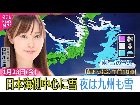 【天気】日本海側は雪が続く  夜遅くからは九州や四国でも雪が  太平洋側は晴れ間が出て空気の乾燥続く サムネイル