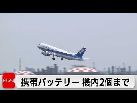 モバイルバッテリーの機内持ち込み2個まで　充電が事実上禁止　24日から サムネイル