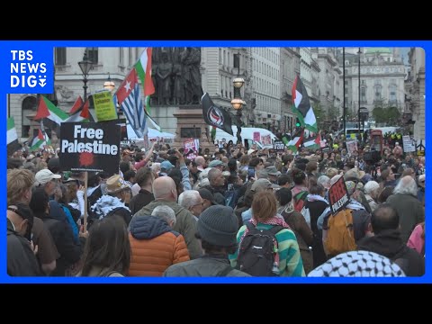 ロンドンで「極右主導・反移民デモ」と「親パレスチナデモ」 市の中心部が参加者で埋め尽くされる｜TBS NEWS DIG サムネイル