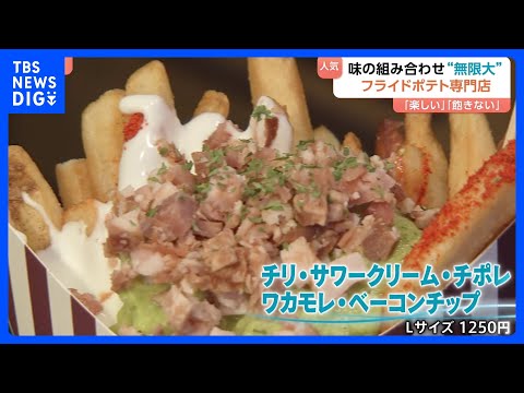 味の組み合わせ“無限大” ボリューム“規格外”でサイドからメインに！？「フライドポテト専門店」増加のワケ｜TBS NE… サムネイル