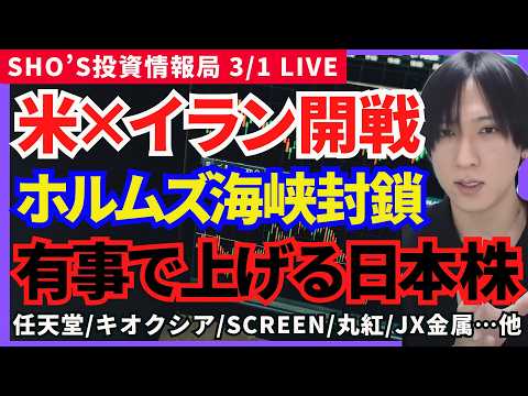【緊急！イラン衝突でホルムズ海峡封鎖⁉日経平均暴落シナリオと有事銘柄】JX金属/SCREEN/任天堂/ベイカレント/S… サムネイル