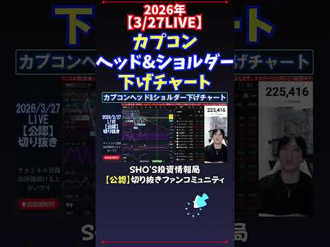 【3/27LIVE】カプコンヘッド&ショルダー下げチャート 日経平均株価 投資