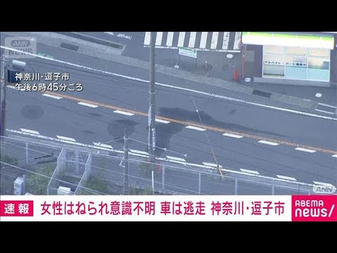 神奈川・逗子市の路上で女性がはねられ意識不明　車は逃走中(2026年5月19日) サムネイル