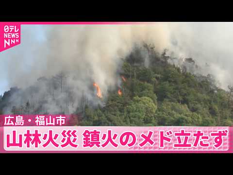 【山林火災】廃材を燃やしていた火が広がったか  鎮火のメド立たず  広島・福山市 サムネイル