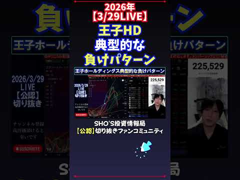 【3/29LIVE】王子HD典型的な負けパターン 日経平均株価 投資