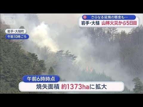 さらなる延焼の懸念も…　岩手・大槌　山林火災から5日目【スーパーJチャンネル】(2026年4月26日) サムネイル