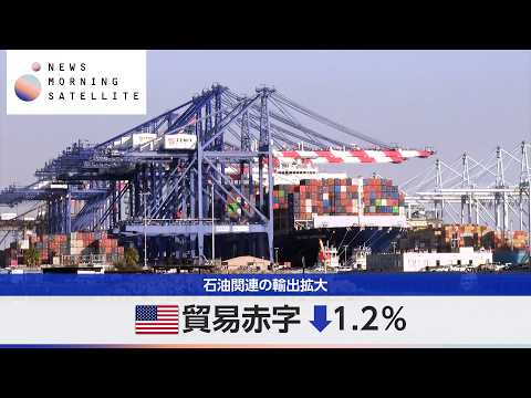 米貿易赤字↓1.2％ 石油関連の輸出拡大【モーサテ】 サムネイル