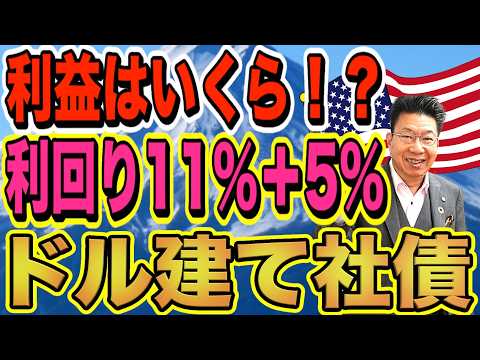 【1185】「利回り11%」「利回り5％」ドル建て債券！！2銘柄で運用すれば実際にいくらの利益が入るの！？ サムネイル