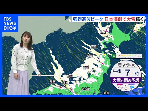 【大雪・予報士解説】強烈寒波、きょうは“1回目のピーク”　北陸中心に平地でも大雪　寒波は続き土日に2回目ピーク　再び日… サムネイル