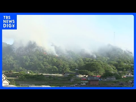 広島・福山市で山火事　延焼続く 鎮火のめど立たず、消防車14台・ヘリなどで消火活動｜TBS NEWS DIG
