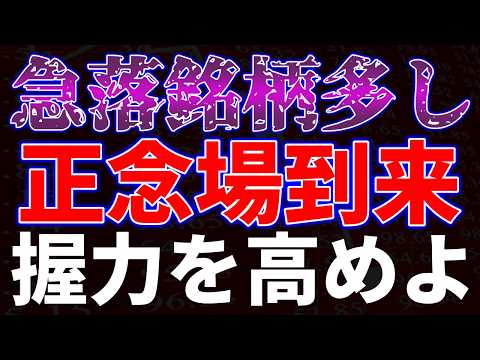 急落銘柄多し！正念場到来。握力を高めよ