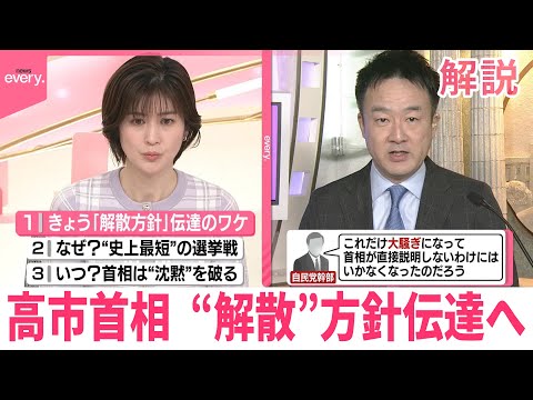 【解説】高市首相、政権幹部らと詰めの協議か  “解散”方針伝達へ サムネイル