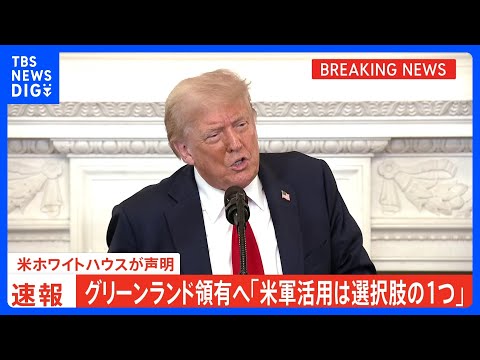 トランプ政権　デンマーク自治領のグリーンランド領有へ「米軍活用は選択肢の１つ」　ホワイトハウスが声明｜TBS NEWS… サムネイル