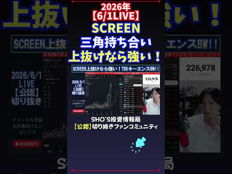 【6/1LIVE】SCREEN三角持ち合い上抜けなら強い！ 日経平均株価 投資 サムネイル