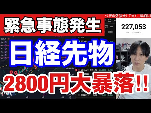 【緊急事態】日経先物が2800円大暴落‼️AI半導体株暴落ヤバい‼海外投資家も日本株ついに売却。スペースX上場、SQ警… サムネイル