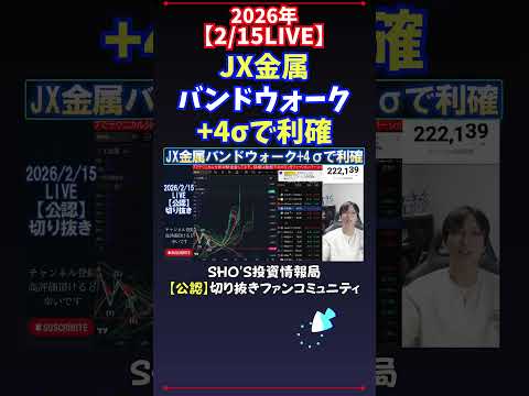 【2/15LIVE】JX金属バンドウォーク+4σで利確 日経平均株価 投資