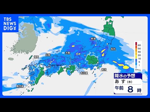 【あすの天気】九州から東北の広範囲で本降りの雨 激しい雷雨も　関東などは急に肌寒く 気温変化に注意｜TBS NEWS… サムネイル