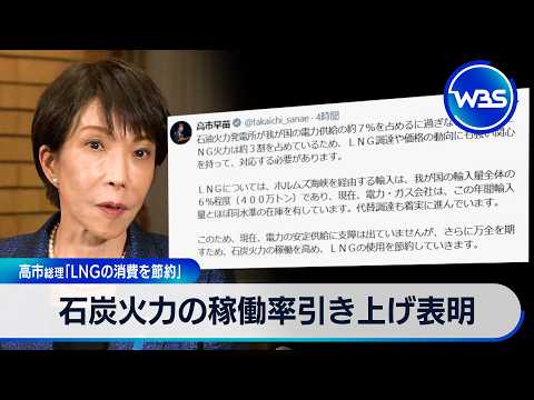 石炭火力の稼働率引き上げ表明 高市総理「LNGの消費を節約」【WBS】