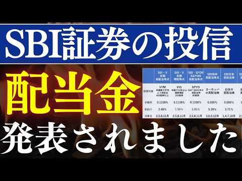 【朗報】SBI証券の投資信託、配当金が発表された…！SCHD・日本高配当がスゴイ！ サムネイル