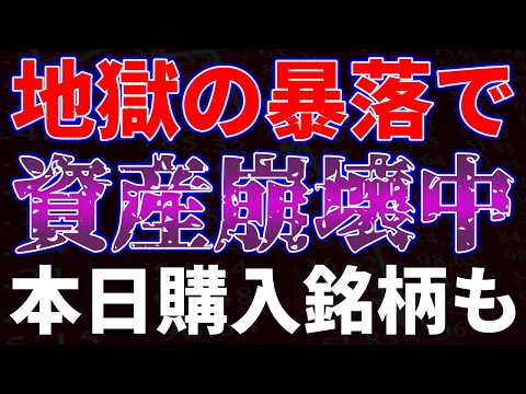 地獄の暴落で資産崩壊中！本日購入銘柄も
