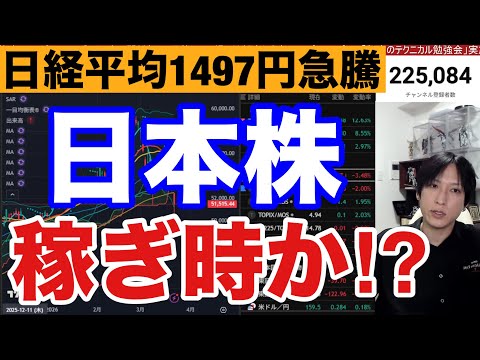 3/25【日本株チャンス来たか⁉】中東懸念後退で日経平均1497円急伸→信用害悪多すぎて騙し上げ否定できない。ドル円1…