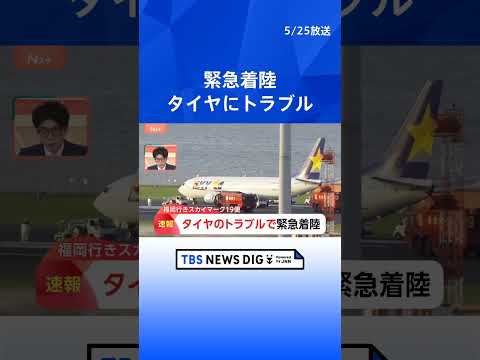 【速報】スカイマーク機がタイヤに異常　緊急事態を発出し羽田空港に緊急着陸｜TBS NEWS DIG shorts サムネイル