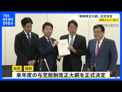 与党税制改正大綱を正式決定 最大の焦点「年収の壁」引き上げなど 多くの“減税メニュー”並ぶ｜TBS NEWS DIG サムネイル