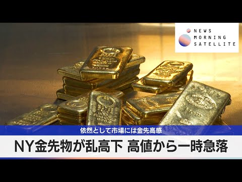 NY金先物が乱高下 高値から一時急落　依然として市場には金先高感【モーサテ】 サムネイル