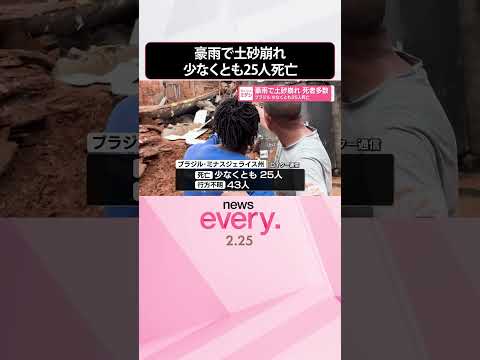 【ブラジル】豪雨で土砂崩れや洪水  死者多数  少なくとも25人死亡  shorts サムネイル