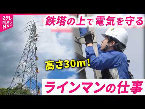 【仕事】新人が"初登り"！鉄塔や送電線整備し電気を守るラインマンの夢　宮城　NNNセレクション