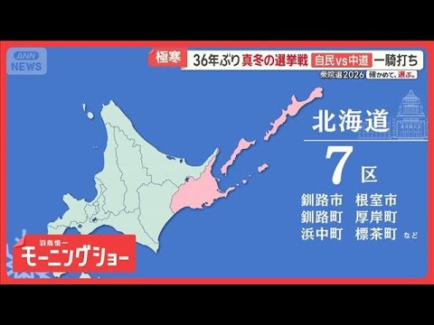 衆院選　極寒の北海道7区　自民vs中道が一騎打ち　“公明票”の行方は【羽鳥慎一モーニングショー】(2026年2月2日) サムネイル