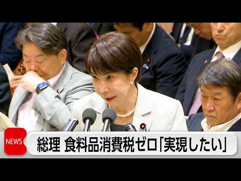 高市総理「食品の消費税ゼロ実現したい」衆・予算委で答弁 サムネイル