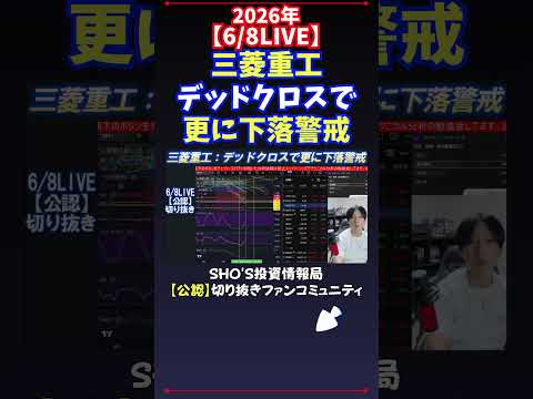 【6/8LIVE】三菱重工デッドクロスで更に下落警戒 日経平均株価 投資