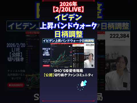 【2/20LIVE】イビデン上昇バンドウォーク日柄調整 日経平均株価 投資 サムネイル