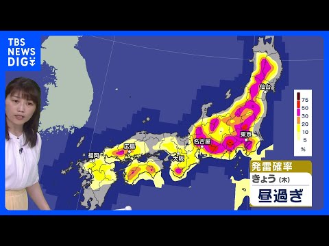 引き続き天気急変のおそれ　市街地でも急な雷雨に注意　東・西日本は夏日続出　北日本は気温大幅ダウン｜TBS NEWS D… サムネイル