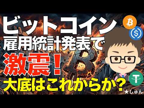 ビットコイン（BTC）！雇用統計発表で激震！〜大底はこれからなのか？ サムネイル