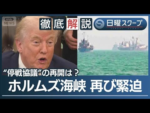【米イラン再協議未定】核開発と海峡封鎖巡り“緊張激化”覚書交渉と資産凍結解除案【日曜スクープ】(2026年4月19日) サムネイル