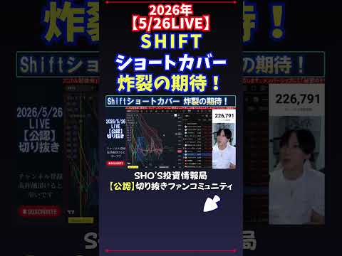 【5/26LIVE】SHIFTショートカバー炸裂の期待！ 日経平均株価 投資 サムネイル